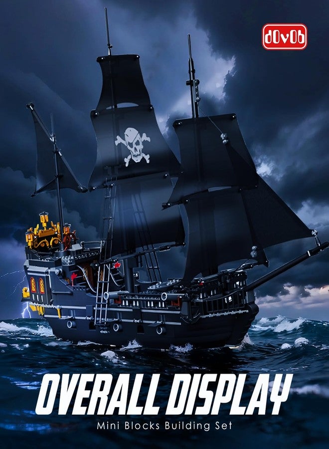 dOvOb Pearl Pirate Ship Mini Blocks Building Set - 1424PCS Construction STEM Black Boat Collection Display Set for Adults and Teen - Image 4